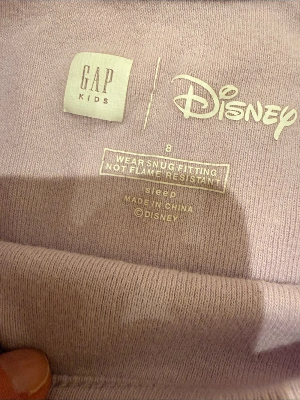 GAP Kids Disney Rapunzel Cotton Pajama set - Light Lavender Sz 8